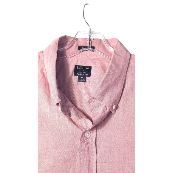 J. Crew Flex Pink Button-Up Shirt XL Long Sleeve Madagascar - Picture 2 of 6